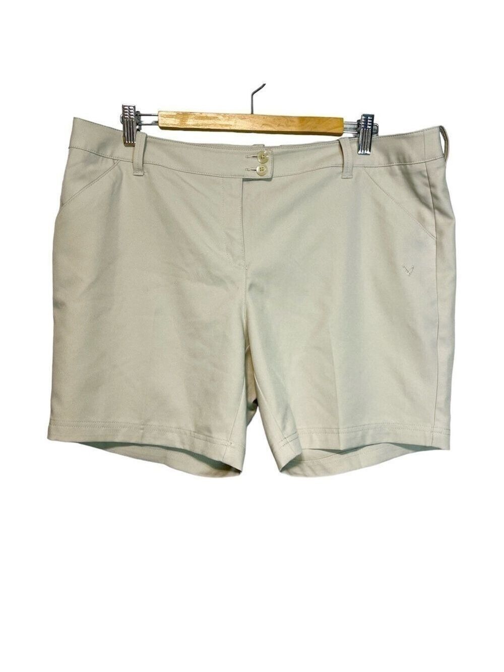 Callaway Cream/Light Grey Opti Dri Golf Shorts, size 14